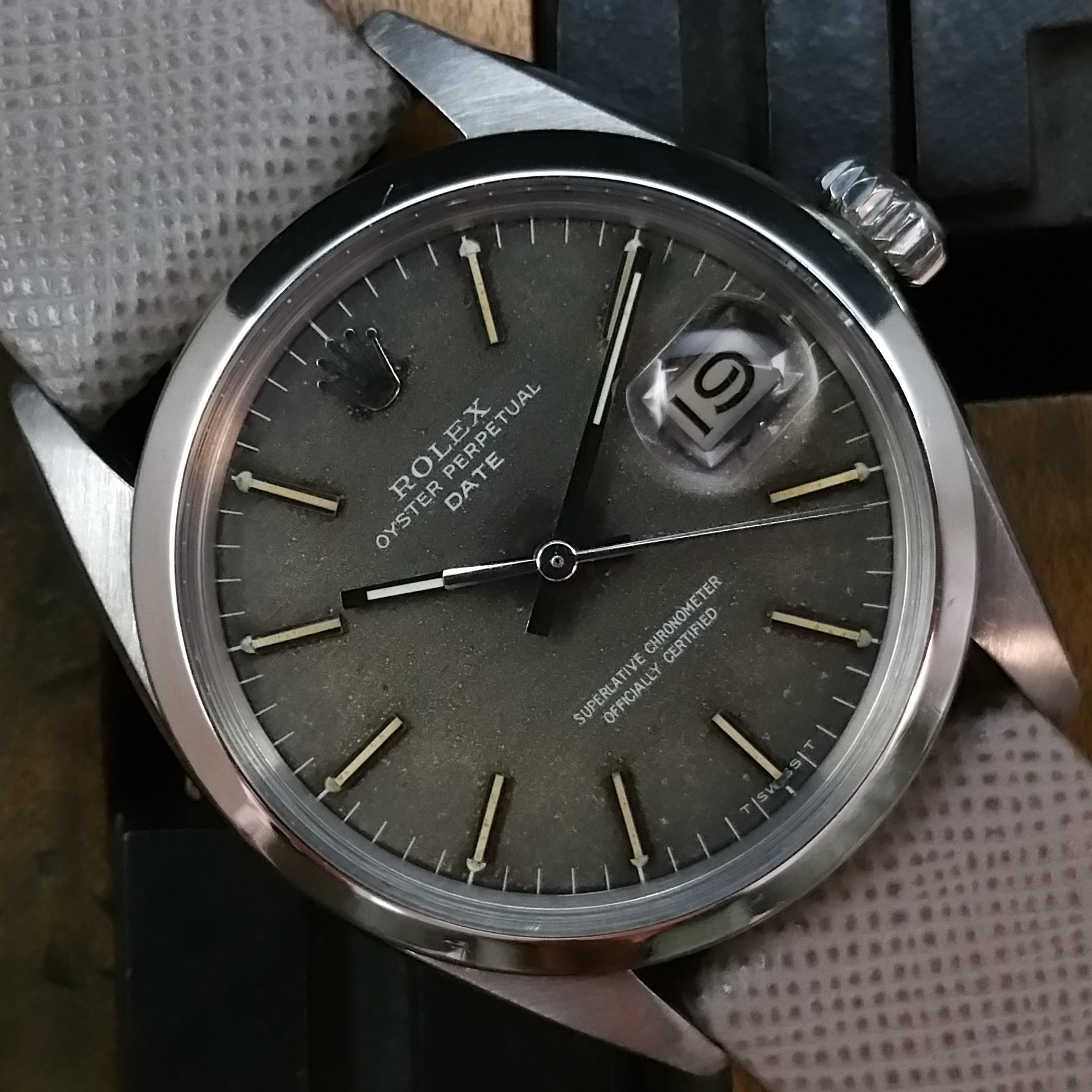 1969 Rolex Date 1500 Grey Tropical Dial