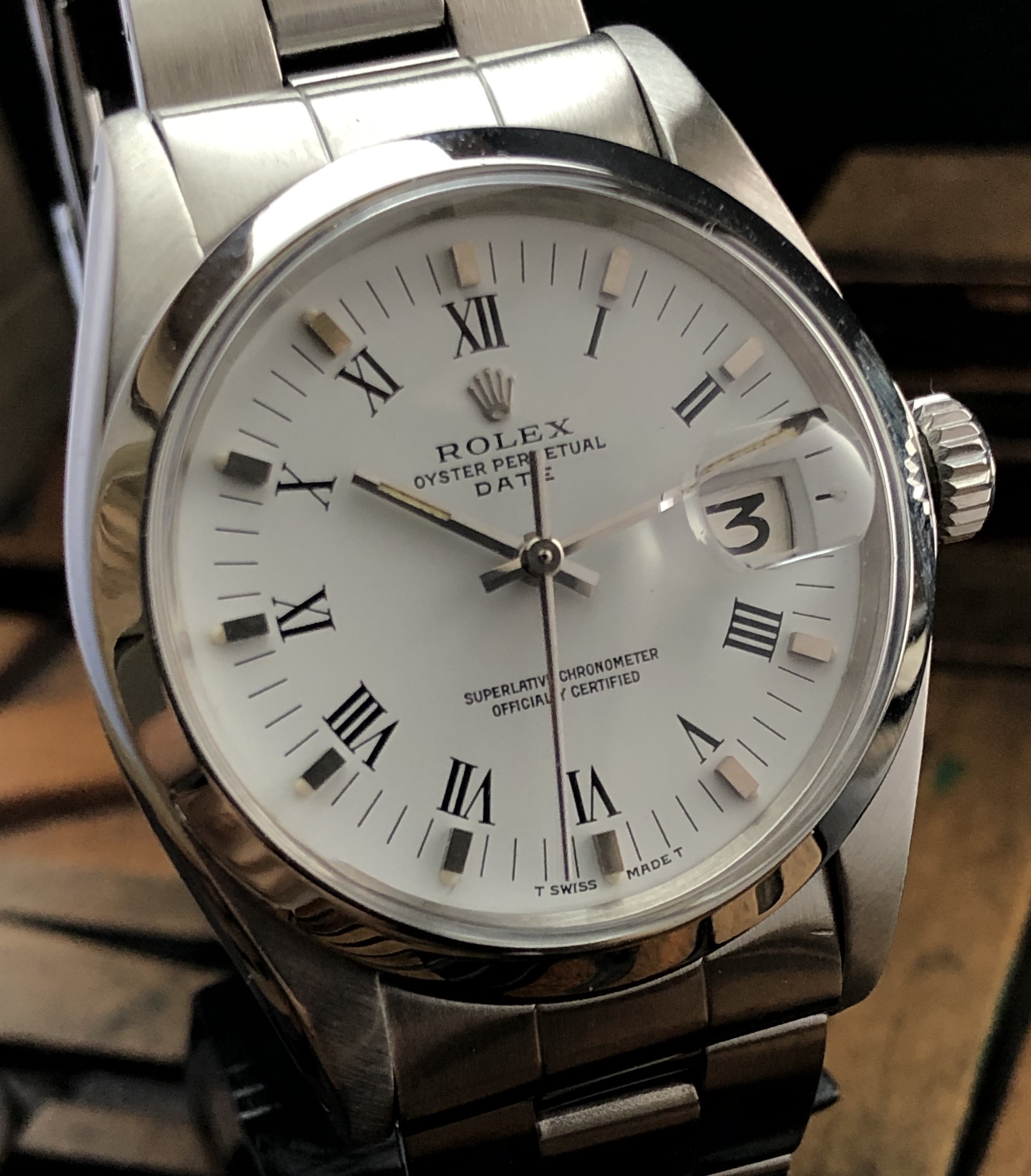 Rolex Oyster Perpetual Date Automatic With White Roman Dial Model | My ...