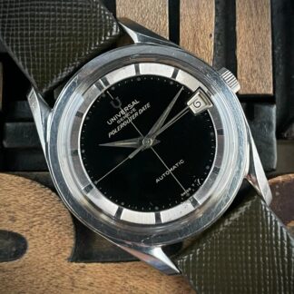 1964 Universal Genève Polerouter Date 869111/01 Glossy Black Dial
